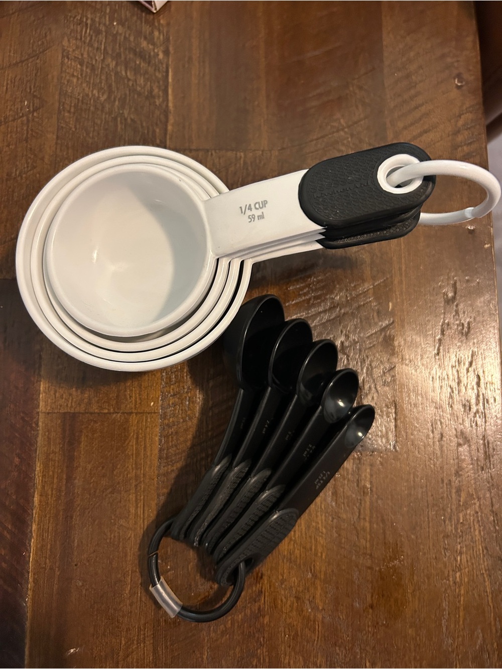 KitchenAid White and Black Measuring Cups and Spoons Set
